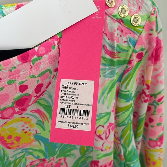 Lilly Pulitzer never worn UPF50+ dress! Size L - Picture 2 of 3